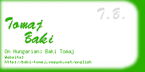 tomaj baki business card